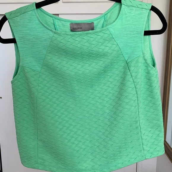 Vero Moda Bright Green Tank Top Size Xs spring summer whimsy minimalist neon - Picture 2 of 5